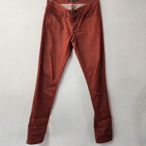 PrAna orange geometric pattern denim size 0/25 Organic Cotton Straight Leg